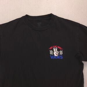 Vans Off the Wall Casual Crew Neck Graphic Shirt Mens Size Small S Black